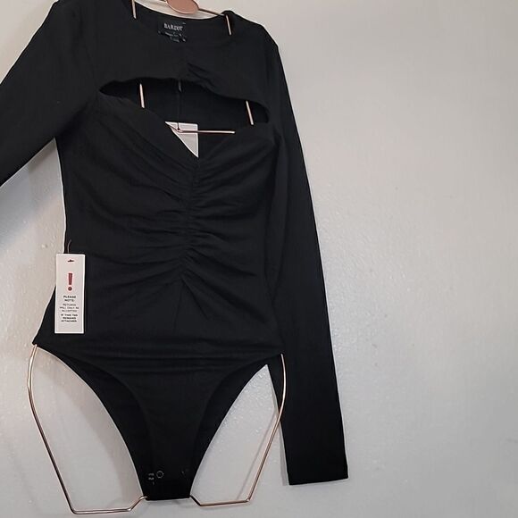 Bardot Nwt Black CutOut Jersey Body Suit - Picture 1 of 8
